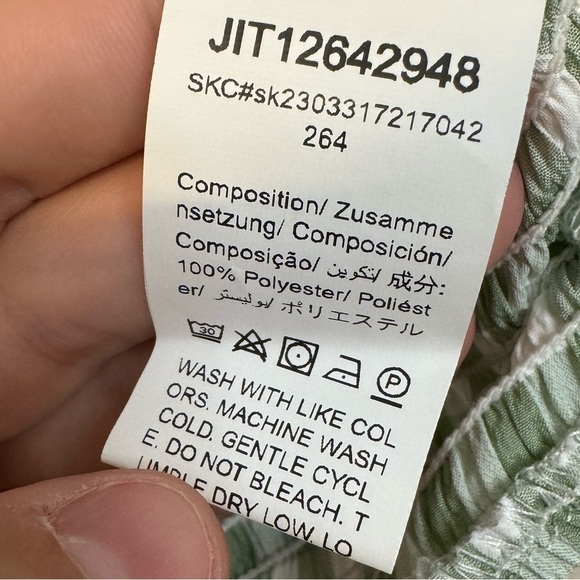 SHEIN Green & White Gingham Print Twist Front Puff Sleeve Crop Top Size 11-12Y☀️ - Picture 15 of 17